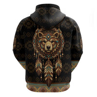Bear Native American Hoodie Tribal Feather Dreamcatcher Boho Style