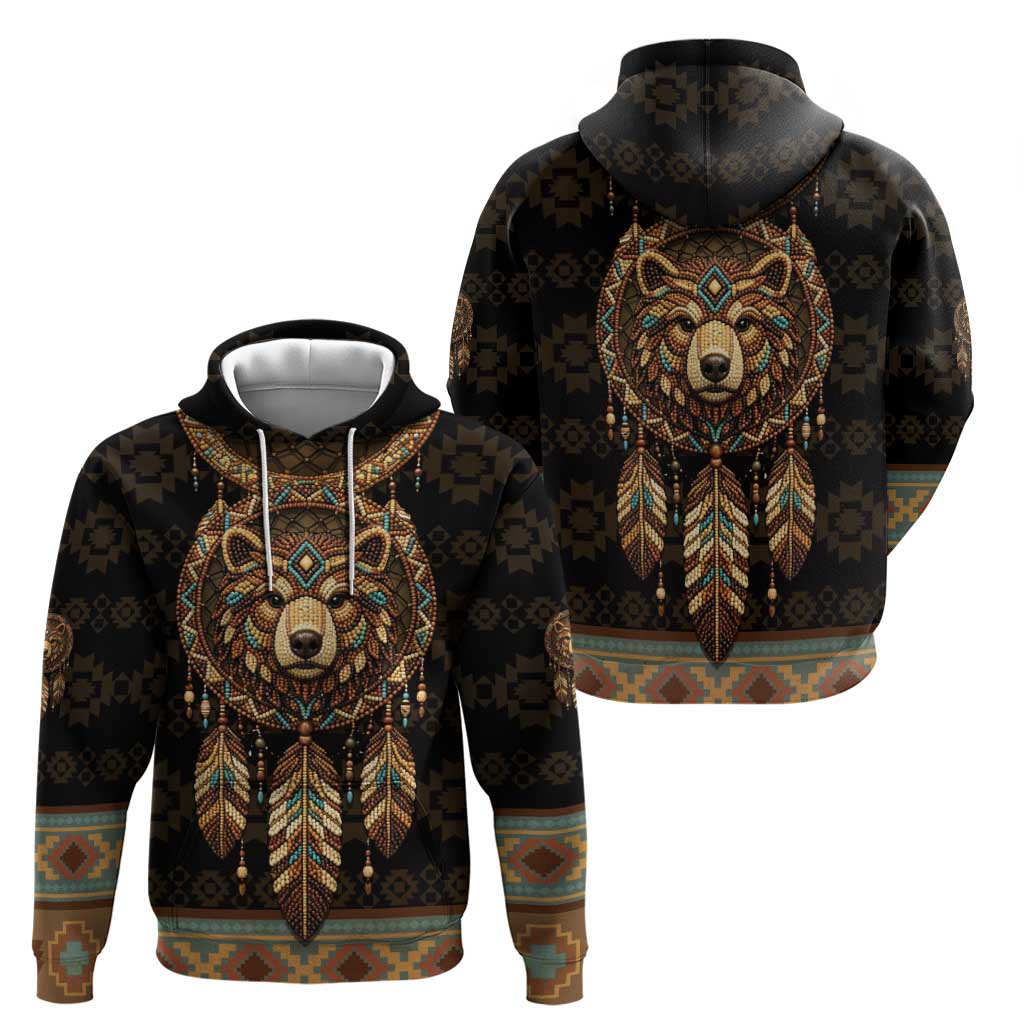 Bear Native American Hoodie Tribal Feather Dreamcatcher Boho Style