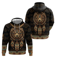 Bear Native American Hoodie Tribal Feather Dreamcatcher Boho Style