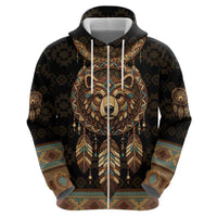 Bear Native American Hoodie Tribal Feather Dreamcatcher Boho Style
