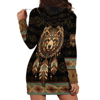 Bear Native American Hoodie Dress Tribal Feather Dreamcatcher Boho Style