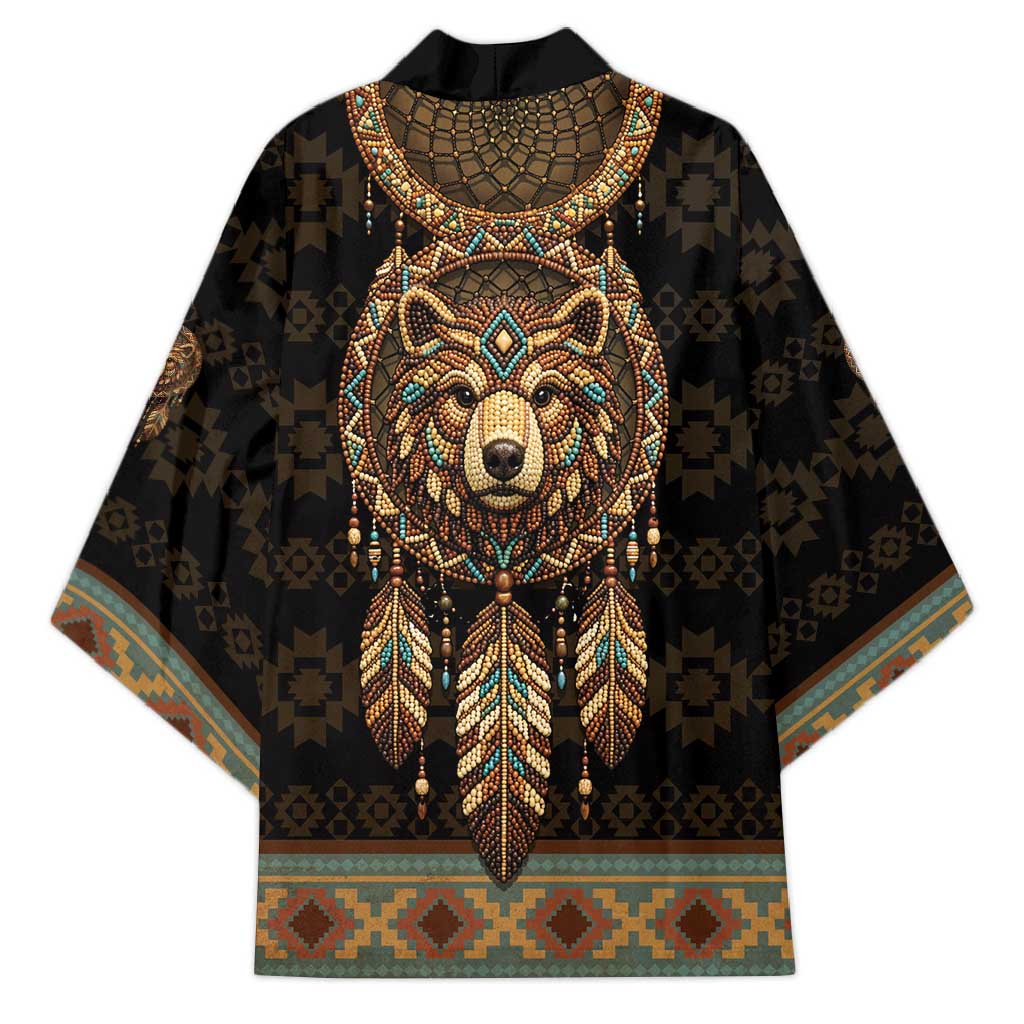Bear Native American Kimono Tribal Feather Dreamcatcher Boho Style