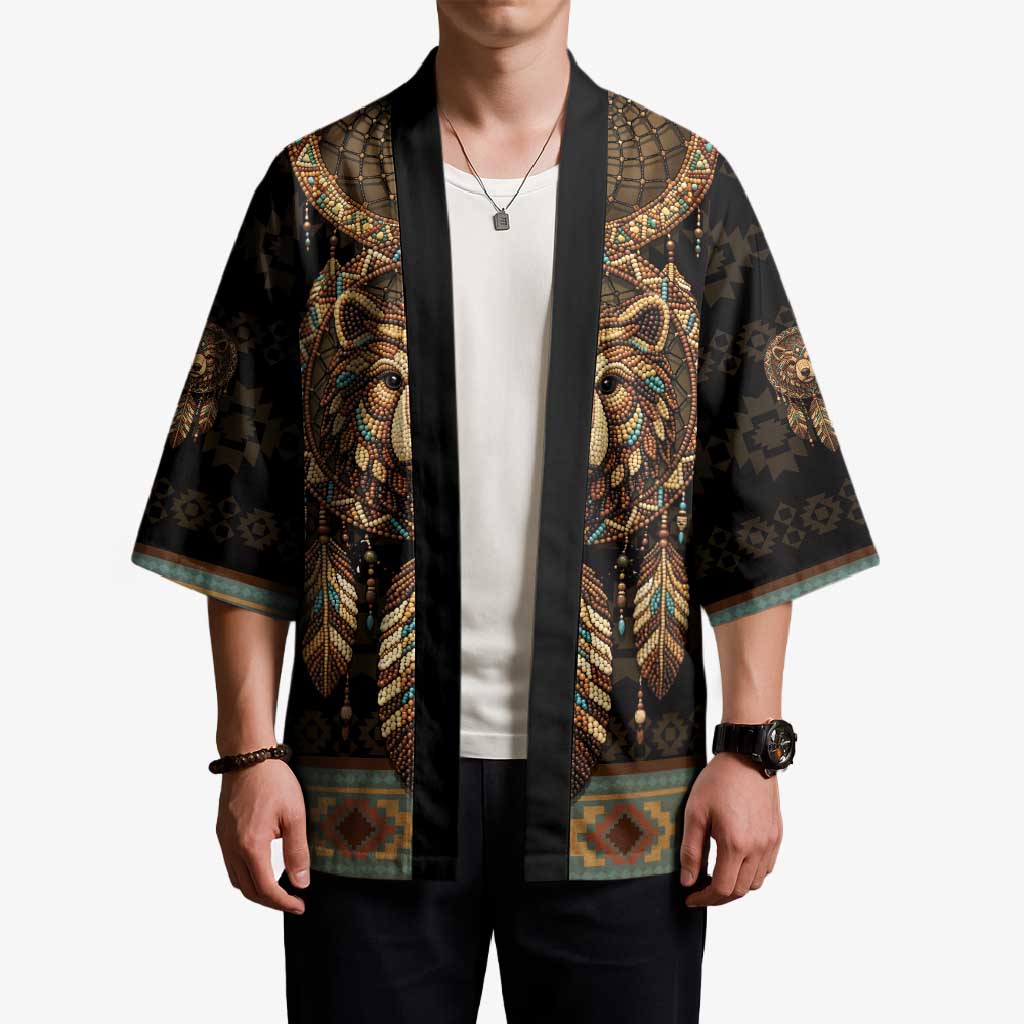 Bear Native American Kimono Tribal Feather Dreamcatcher Boho Style