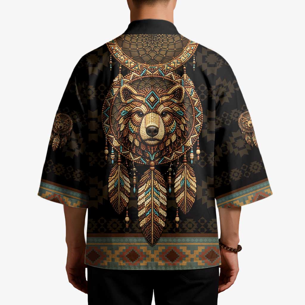 Bear Native American Kimono Tribal Feather Dreamcatcher Boho Style