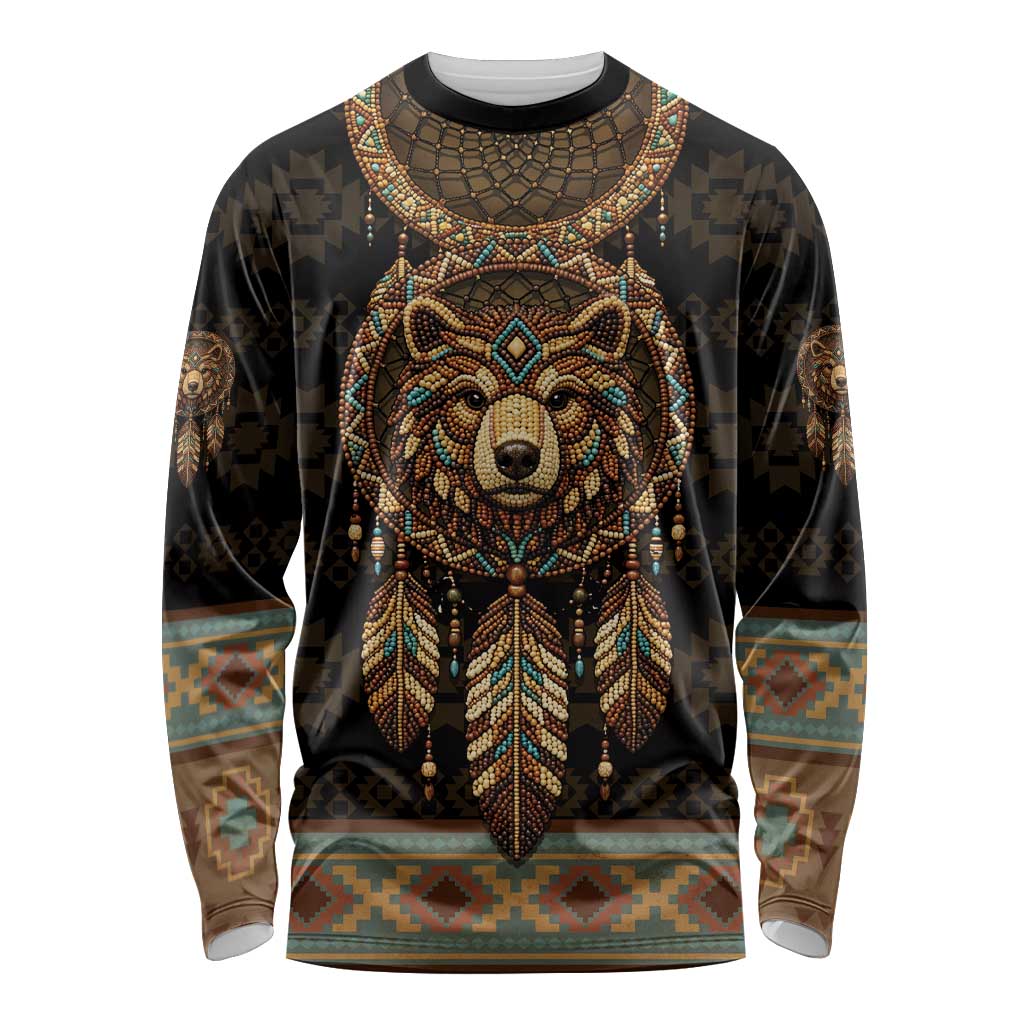 Bear Native American Long Sleeve Shirt Tribal Feather Dreamcatcher Boho Style