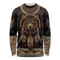 Bear Native American Long Sleeve Shirt Tribal Feather Dreamcatcher Boho Style