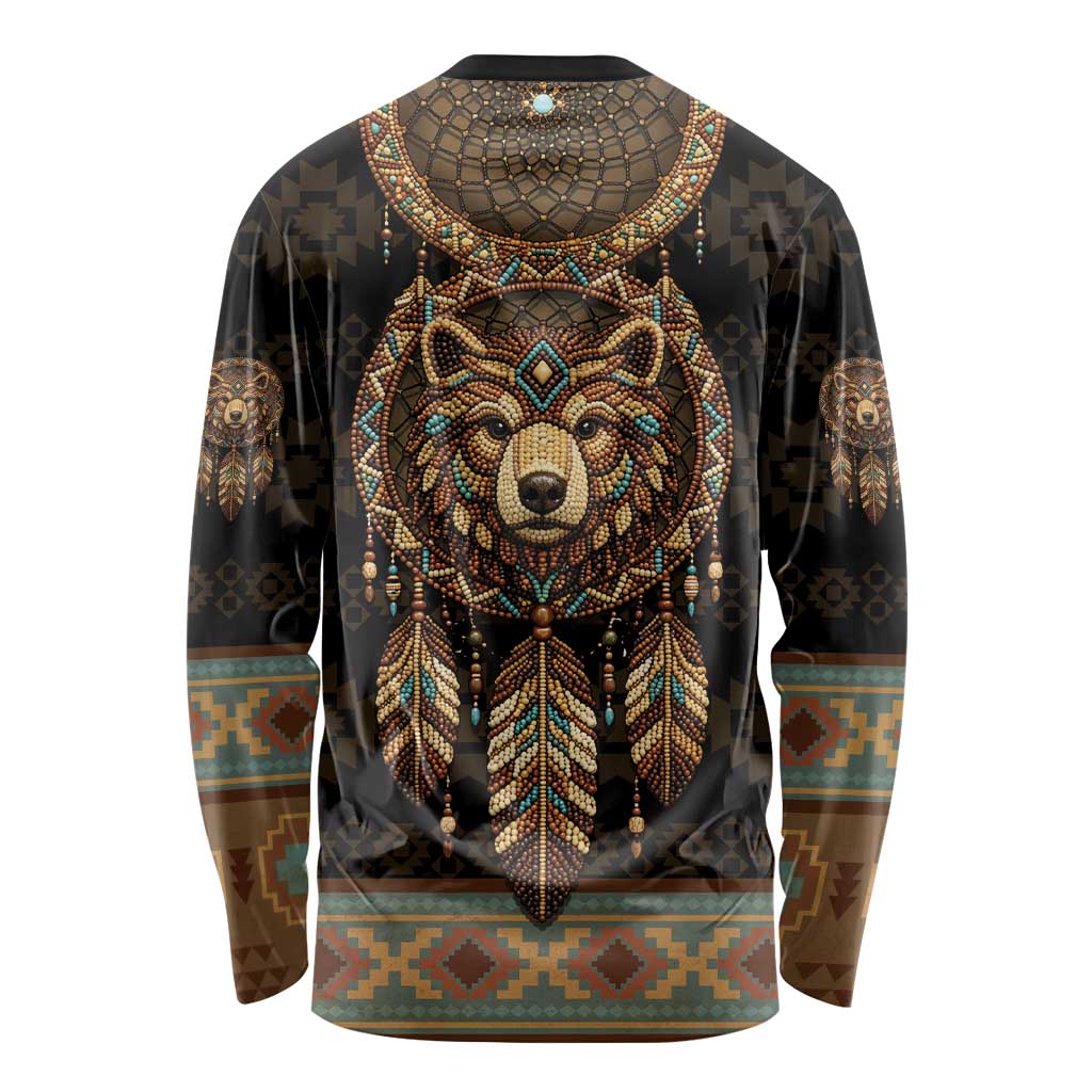 Bear Native American Long Sleeve Shirt Tribal Feather Dreamcatcher Boho Style