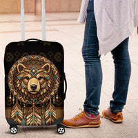 Bear Native American Luggage Cover Tribal Feather Dreamcatcher Boho Style