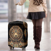 Bear Native American Luggage Cover Tribal Feather Dreamcatcher Boho Style