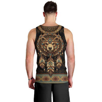 Bear Native American Men Tank Top Tribal Feather Dreamcatcher Boho Style