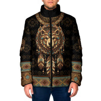 Bear Native American Padded Jacket Tribal Feather Dreamcatcher Boho Style