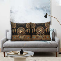 Bear Native American Pillow Cover Tribal Feather Dreamcatcher Boho Style