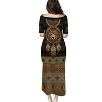 Bear Native American Puletasi Tribal Feather Dreamcatcher Boho Style