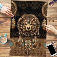 Bear Native American Puzzle Tribal Feather Dreamcatcher Boho Style