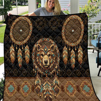 Bear Native American Quilt Tribal Feather Dreamcatcher Boho Style