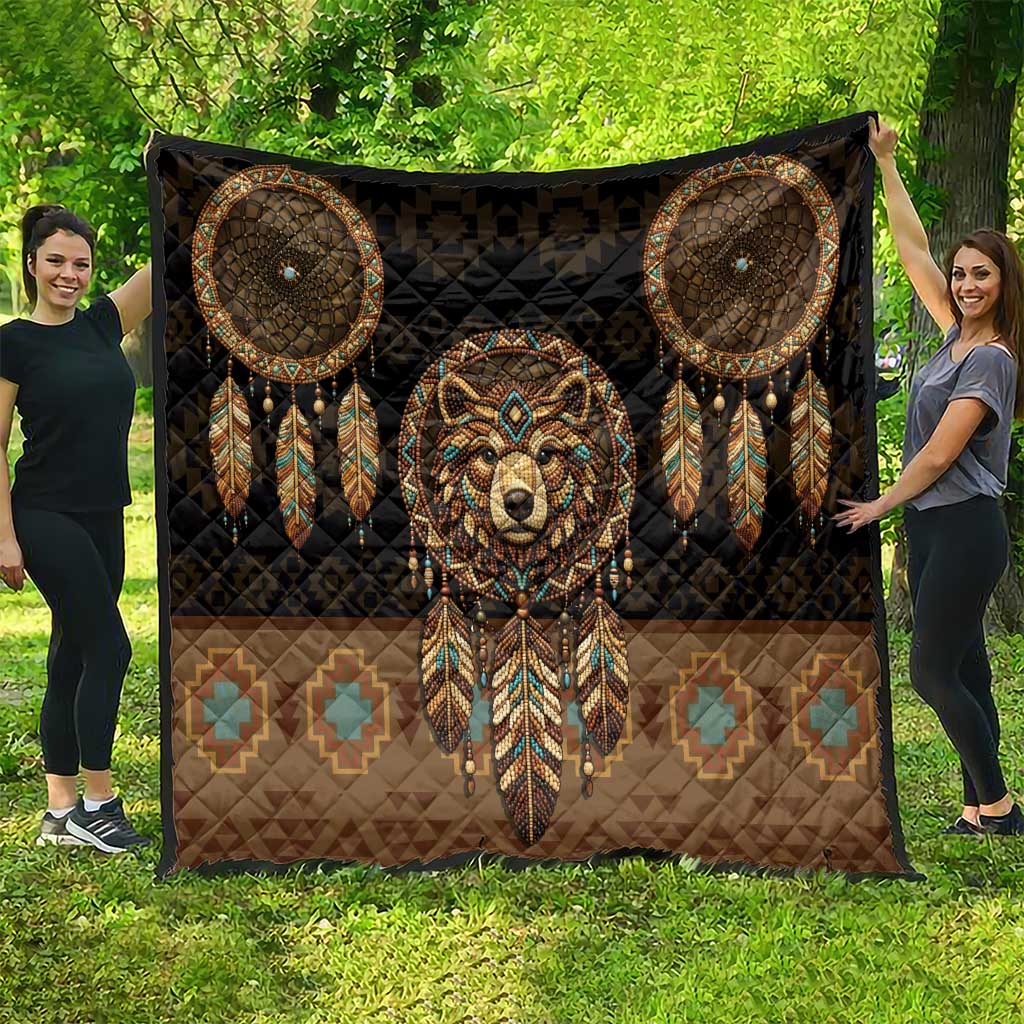 Bear Native American Quilt Tribal Feather Dreamcatcher Boho Style