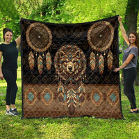 Bear Native American Quilt Tribal Feather Dreamcatcher Boho Style