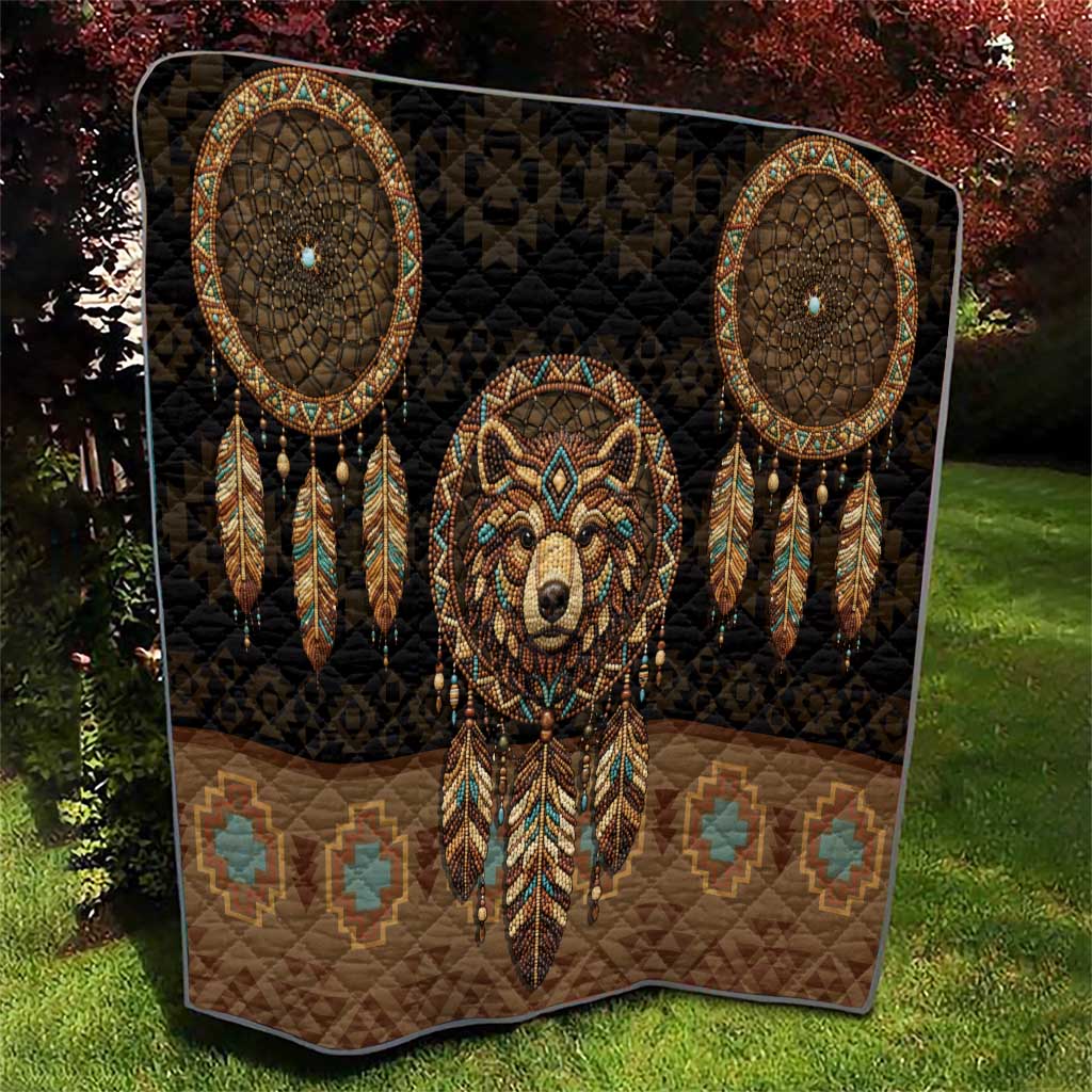 Bear Native American Quilt Tribal Feather Dreamcatcher Boho Style