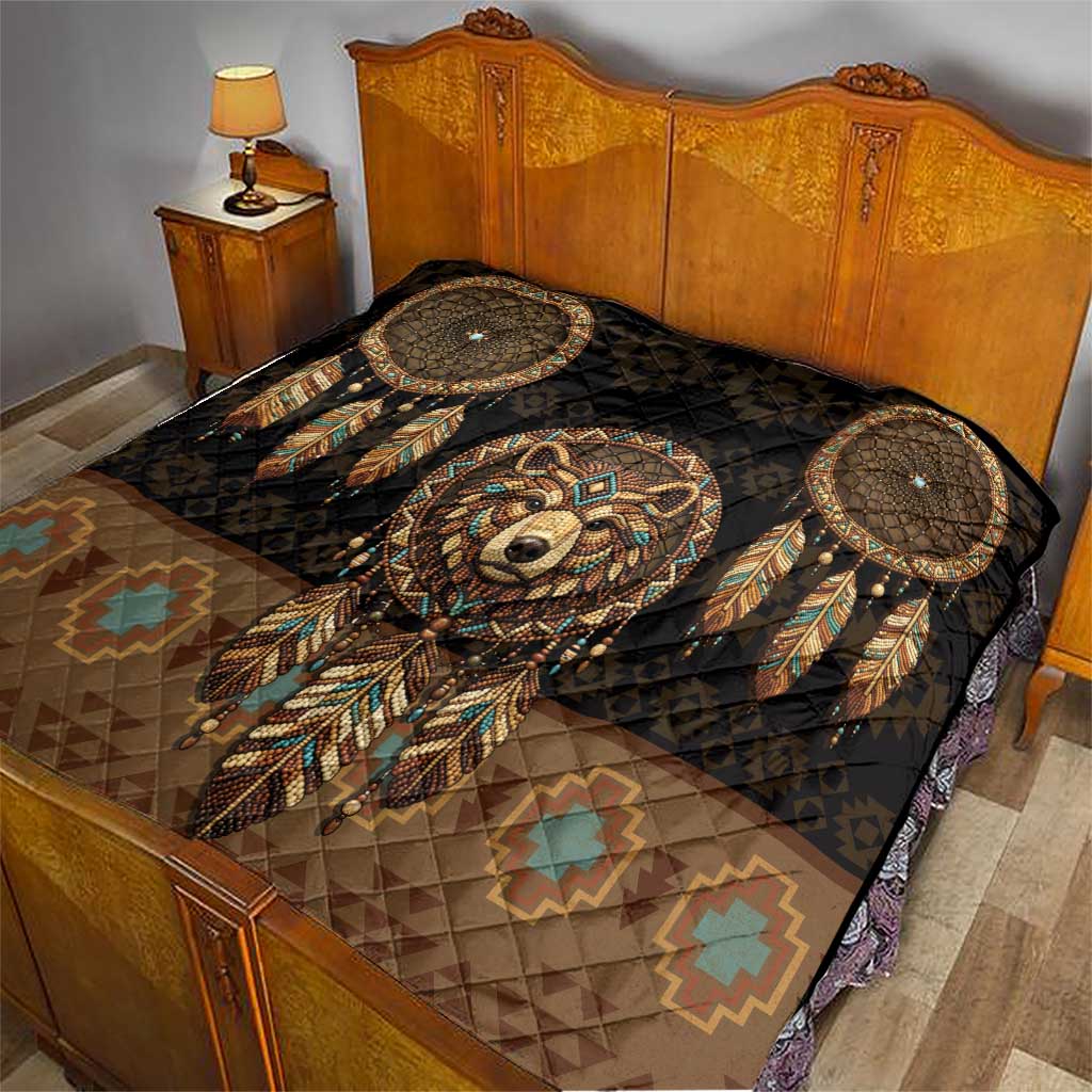 Bear Native American Quilt Tribal Feather Dreamcatcher Boho Style