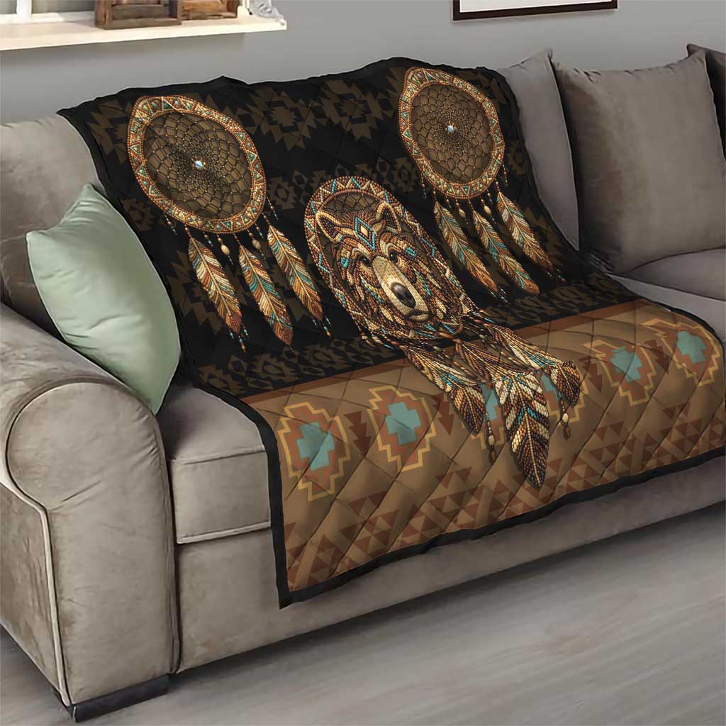 Bear Native American Quilt Tribal Feather Dreamcatcher Boho Style