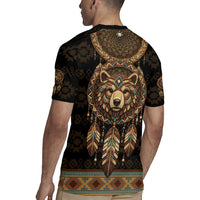 Bear Native American Rugby Jersey Tribal Feather Dreamcatcher Boho Style