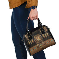 Bear Native American Shoulder Handbag Tribal Feather Dreamcatcher Boho Style