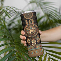 Bear Native American Skinny Tumbler Tribal Feather Dreamcatcher Boho Style