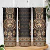 Bear Native American Skinny Tumbler Tribal Feather Dreamcatcher Boho Style