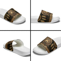 Bear Native American Slide Sandals Tribal Feather Dreamcatcher Boho Style