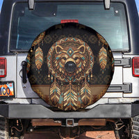 Bear Native American Spare Tire Cover Tribal Feather Dreamcatcher Boho Style