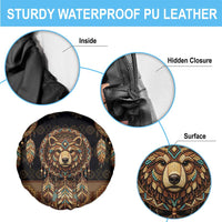 Bear Native American Spare Tire Cover Tribal Feather Dreamcatcher Boho Style