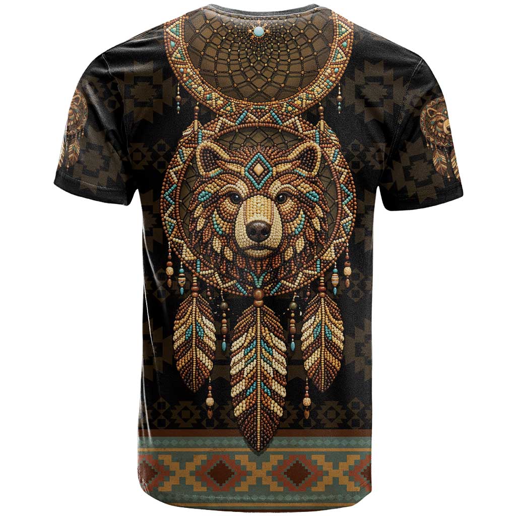 Bear Native American T Shirt Tribal Feather Dreamcatcher Boho Style
