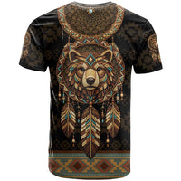 Bear Native American T Shirt Tribal Feather Dreamcatcher Boho Style