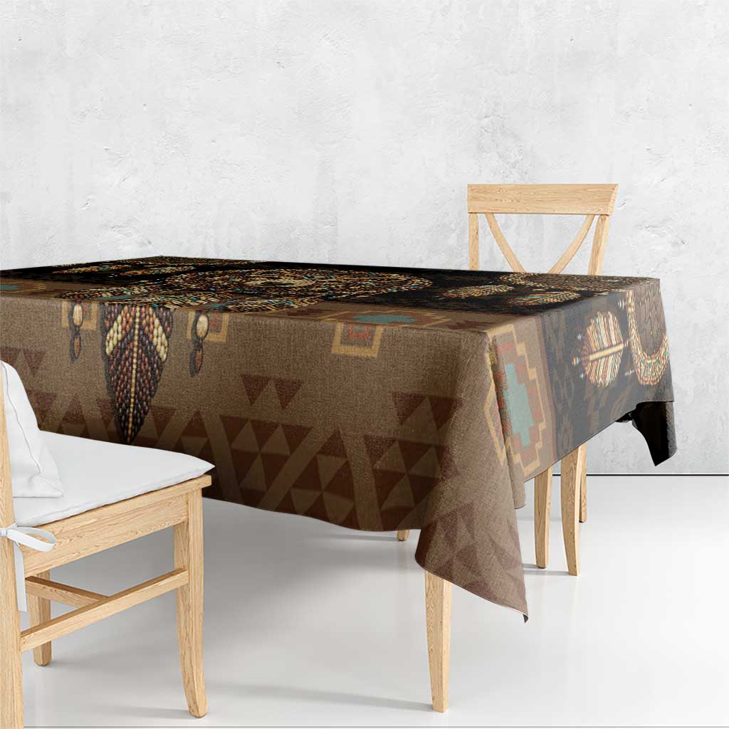 Bear Native American Tablecloth Tribal Feather Dreamcatcher Boho Style