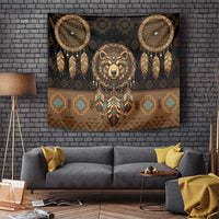 Bear Native American Tapestry Tribal Feather Dreamcatcher Boho Style