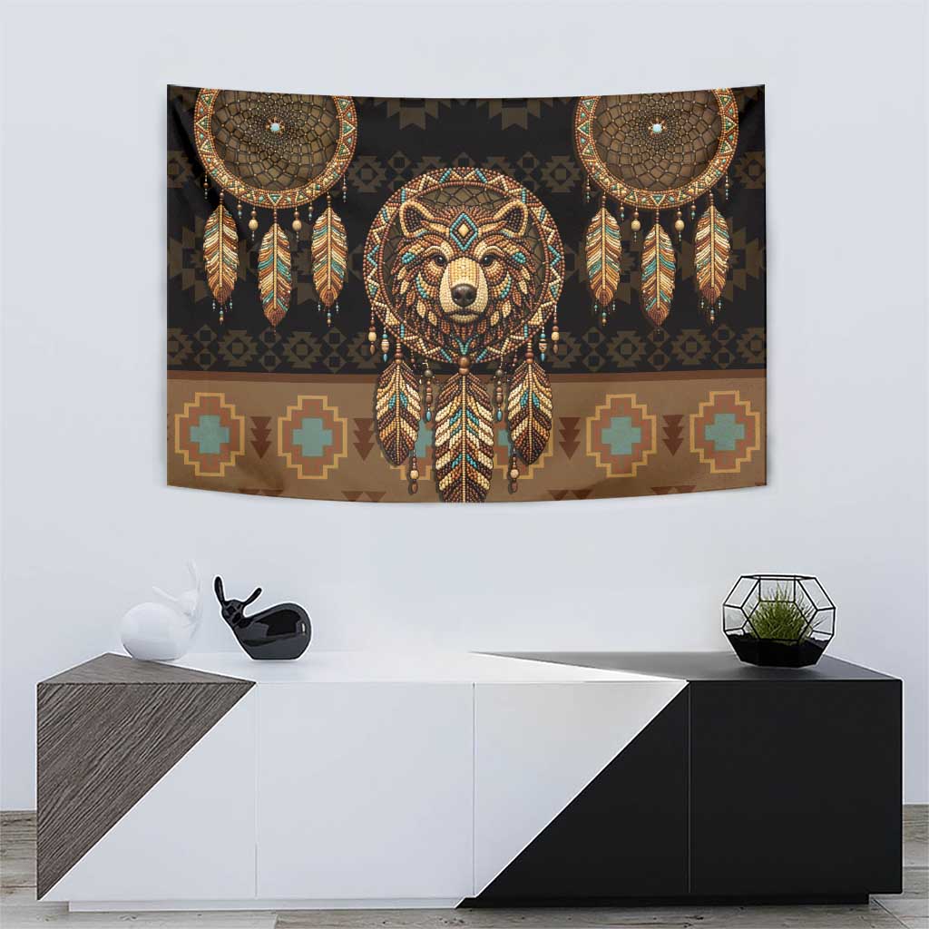 Bear Native American Tapestry Tribal Feather Dreamcatcher Boho Style