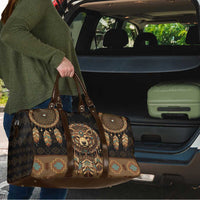 Bear Native American Travel Bag Tribal Feather Dreamcatcher Boho Style