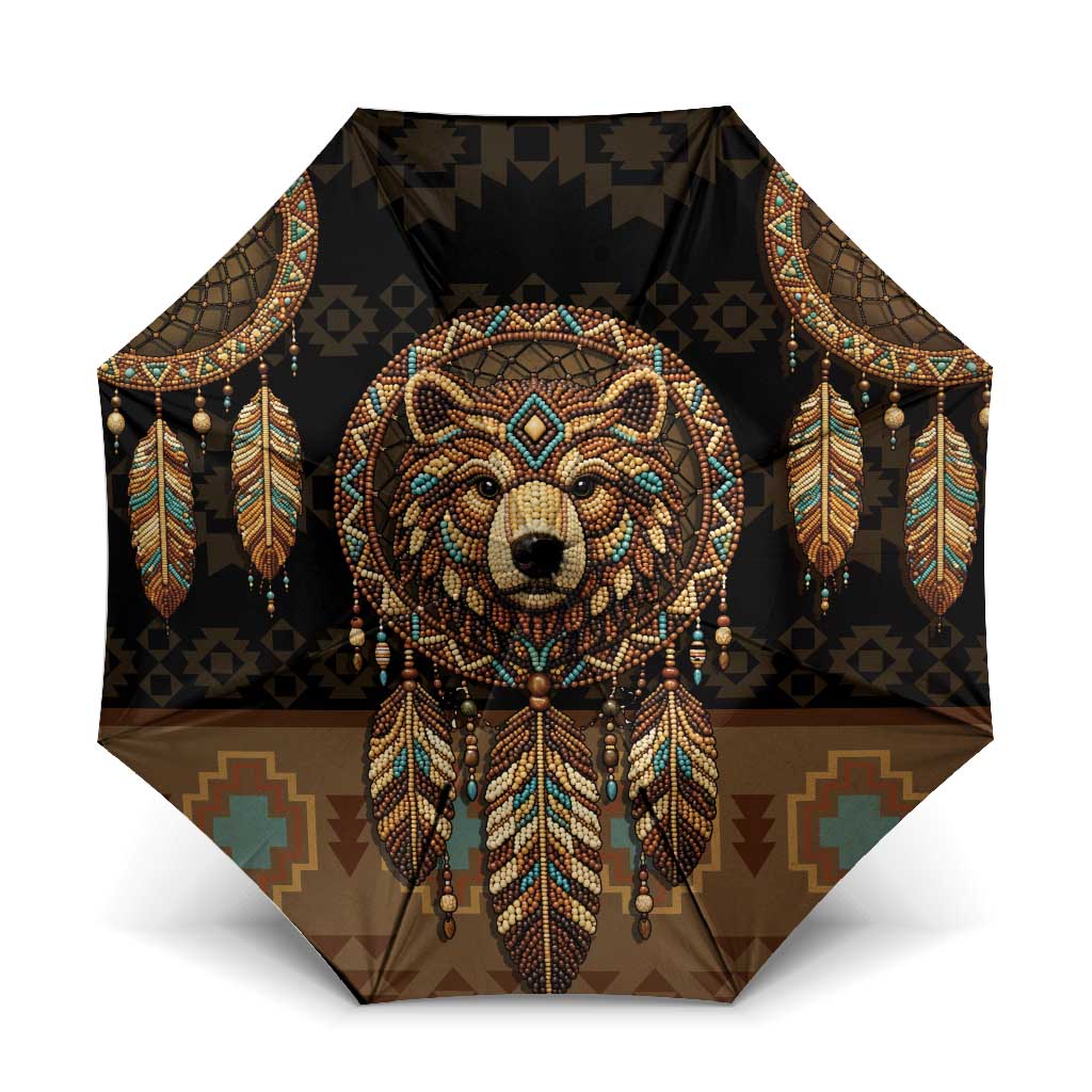 Bear Native American Umbrella Tribal Feather Dreamcatcher Boho Style