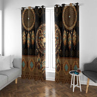 Bear Native American Window Curtain Tribal Feather Dreamcatcher Boho Style