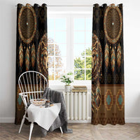 Bear Native American Window Curtain Tribal Feather Dreamcatcher Boho Style