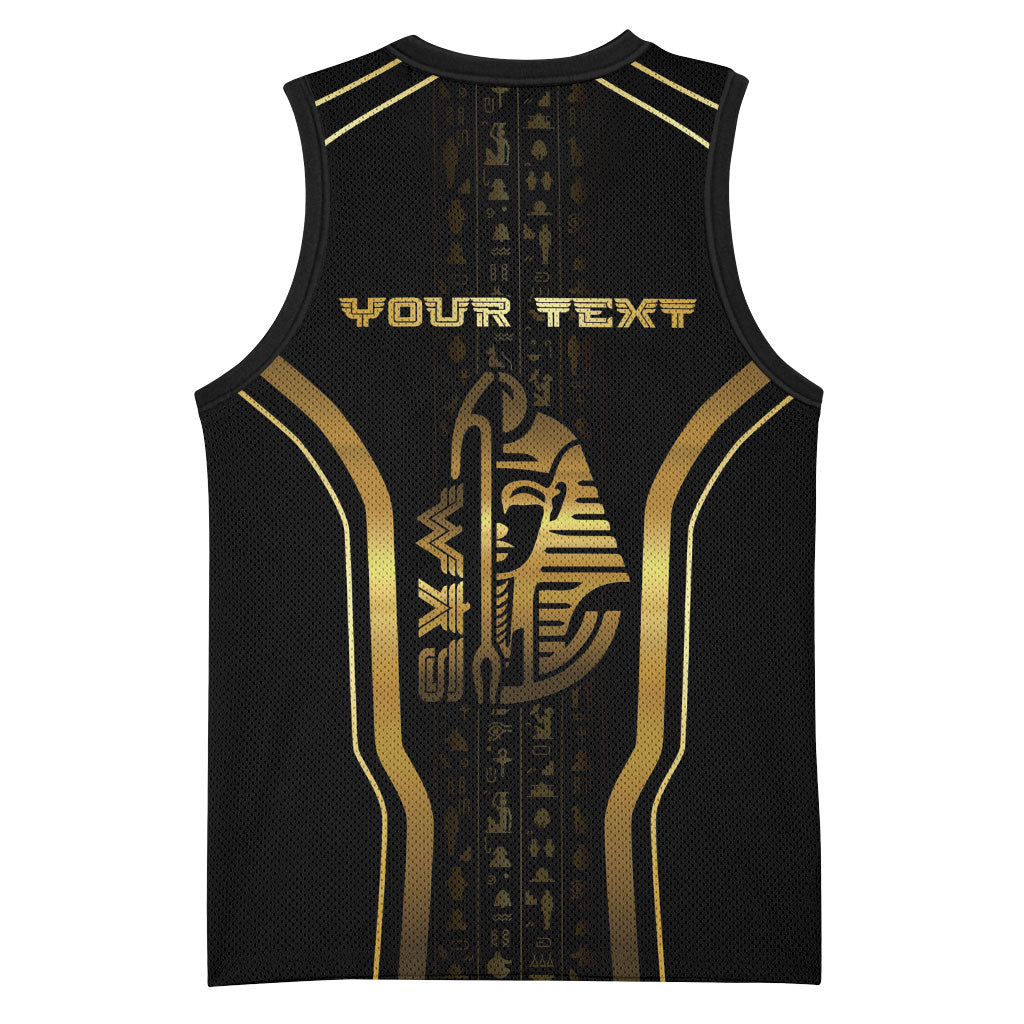 Personalized Egypt Was Sceptre Basketball Jersey Gold Pharaoh Patterns