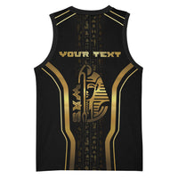 Personalized Egypt Was Sceptre Basketball Jersey Gold Pharaoh Patterns