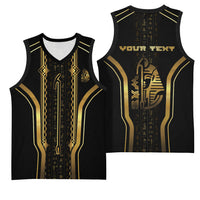 Personalized Egypt Was Sceptre Basketball Jersey Gold Pharaoh Patterns