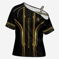 Personalized Egypt Was Sceptre Cross Shoulder Shirt Gold Pharaoh Patterns