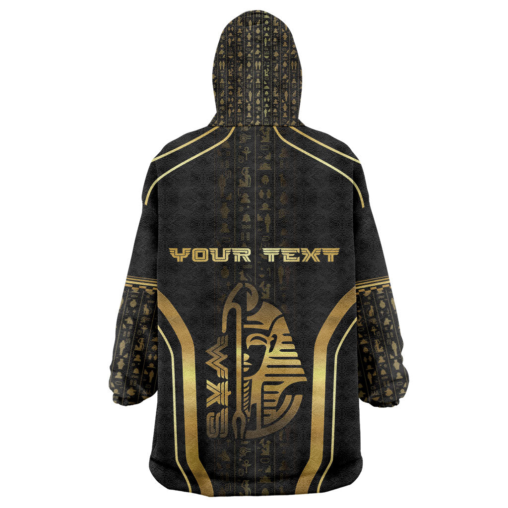 Personalized Egypt Was Sceptre Kid Wearable Blanket Hoodie Gold Pharaoh Patterns