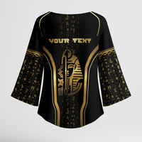 Personalized Egypt Was Sceptre Kimono Sleeve Blouse Gold Pharaoh Patterns