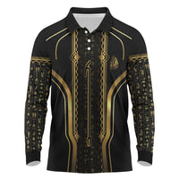 Personalized Egypt Was Sceptre Long Sleeve Polo Shirt Gold Pharaoh Patterns