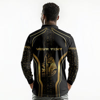 Personalized Egypt Was Sceptre Long Sleeve Polo Shirt Gold Pharaoh Patterns