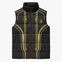 Personalized Egypt Was Sceptre Sleeveless Puffer Jacket Gold Pharaoh Patterns