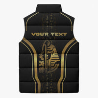Personalized Egypt Was Sceptre Sleeveless Puffer Jacket Gold Pharaoh Patterns